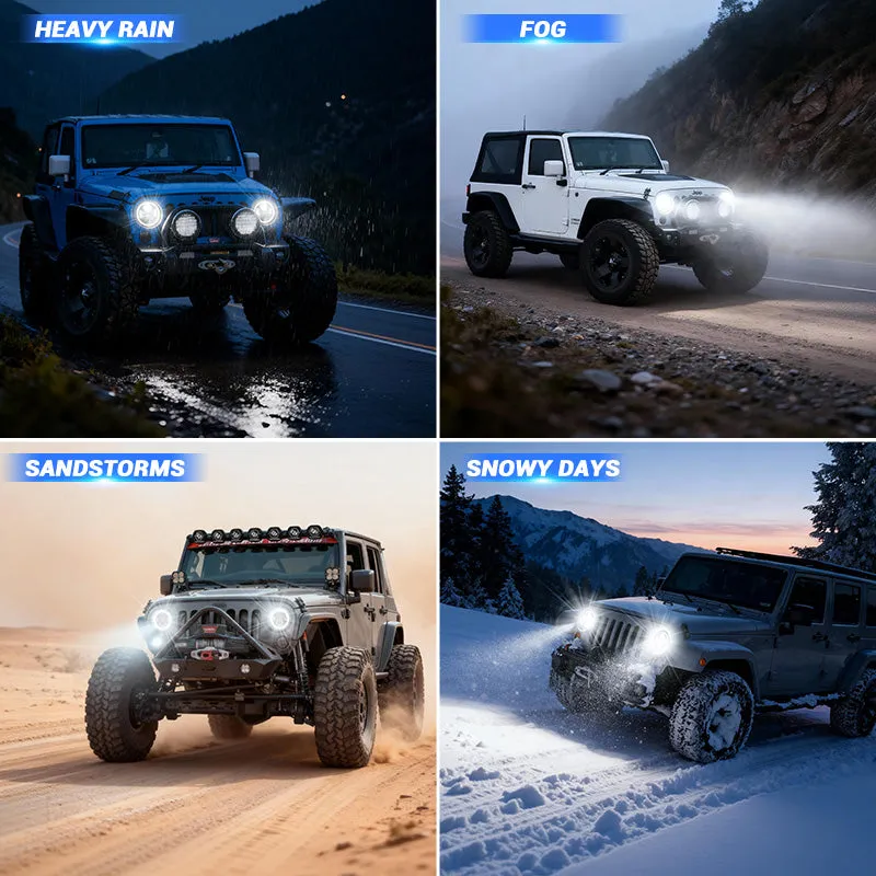 Best Seller Jeep Wrangler LED Headlights with Halo DRL & Turn Signals for 1997–2018 JK CJ TJ product image