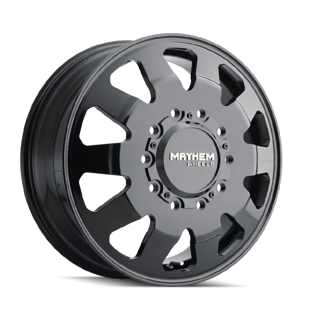 Mayhem Mayhem Dually Wheels Challenger 8181 FB 22x8.25 Front Dually Full Black 169 Off Set 10 Lug 11.28 BSM 170.1 Bore Cast Aluminum