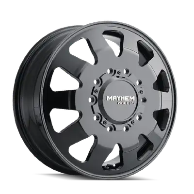 Mayhem Mayhem Dually Wheels Challenger 8181 FB 22x8.25 Front Dually Full Black 169 Off Set 10 Lug 11.28 BSM 170.1 Bore Cast Aluminum