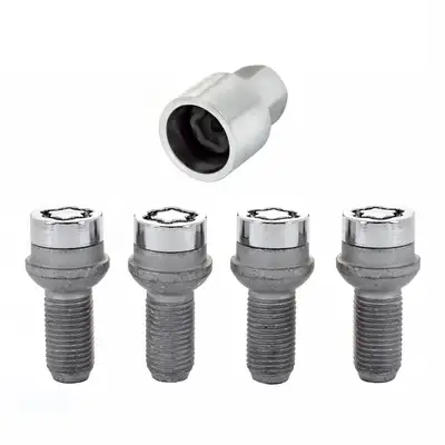 McGard Wheel Lock Set M14x1.5 Bolt Radius Seat 17mm Hex 27.0mm Shank Chrome