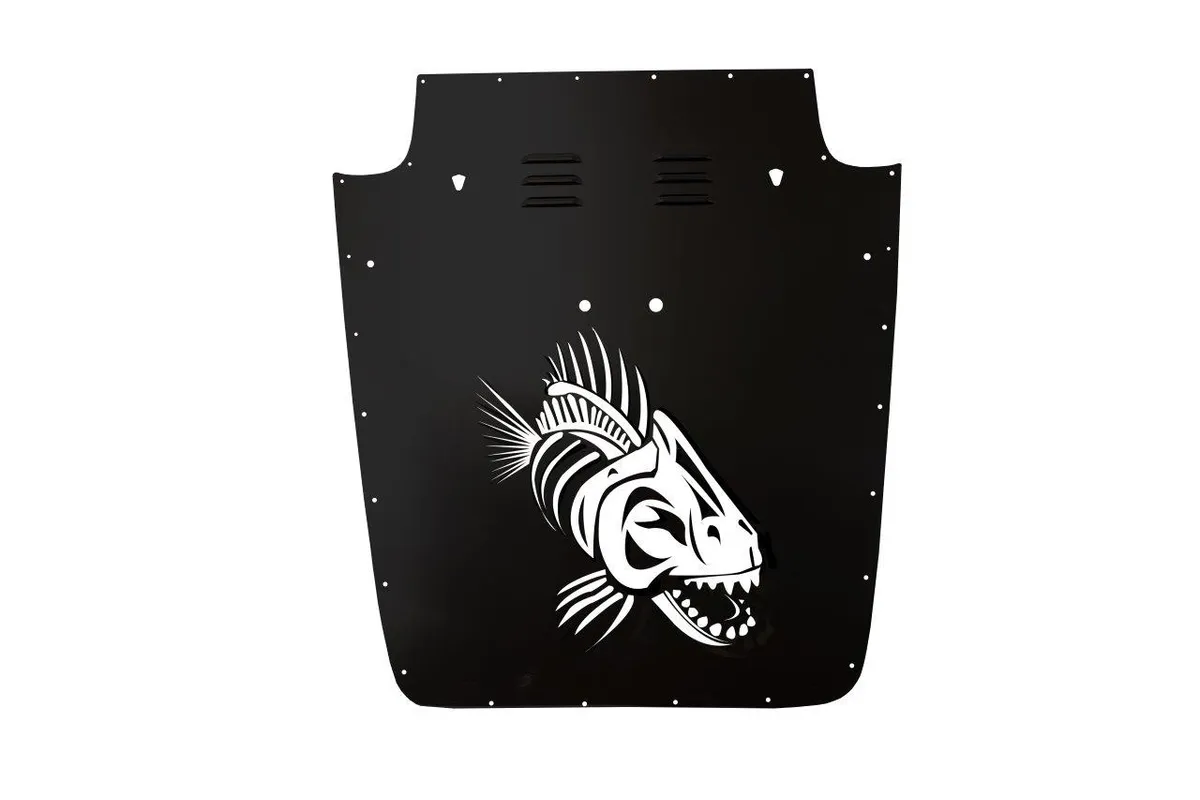 199702 Wrangler Fishbone TJ Hood Louver (9702) Black Black Powder Coat product image
