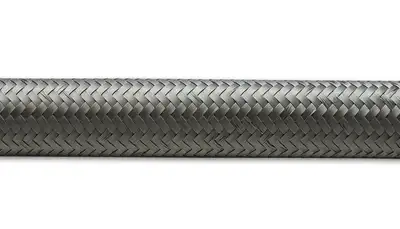 Vibrant Performance Stainless Steel Braided Flex Hose; -4AN; 0.219 in. Hose ID; 0.4375 in. Hose OD; 1000 PSI Operating Pressure; 6000 PSI BP; Natural; 20 ft. Roll;
