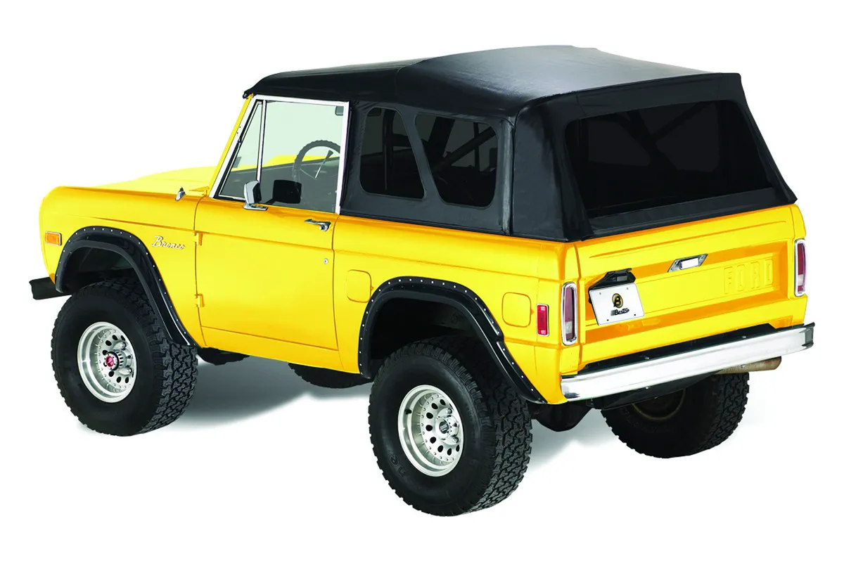 Black Crush Supertop Classic Supertop Classic Replacement Soft Top Ford 66-77 Bronco; No doors skins (order Bestop 51772-01 2-pc. Fabric Door Set); Tinted side and rear windows product image