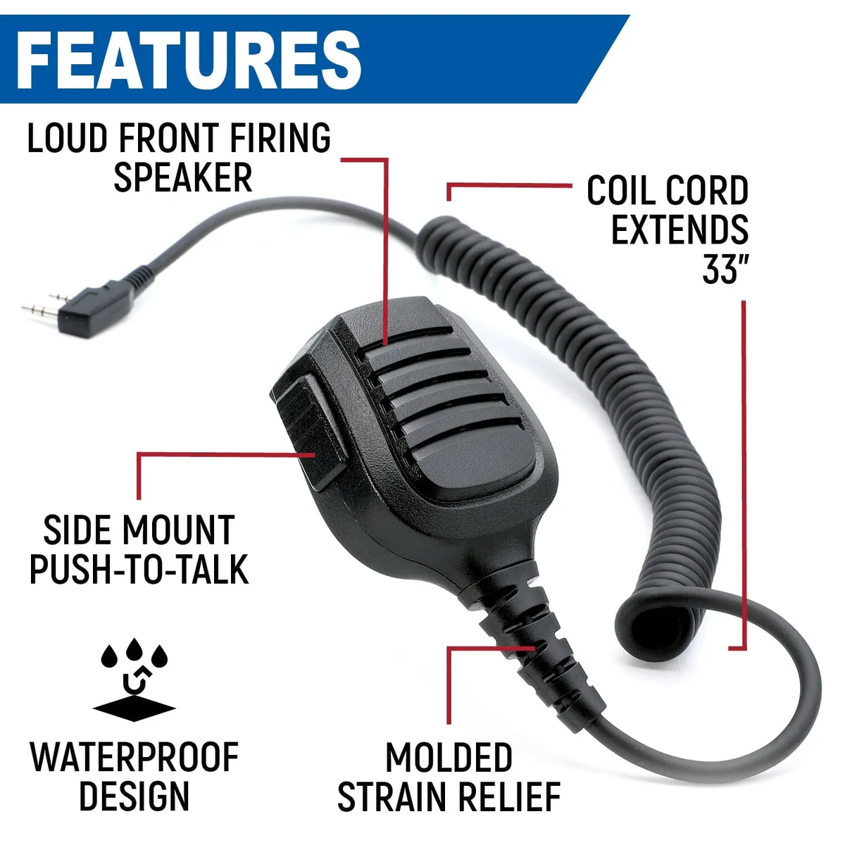 Rugged Gmr2 Plus - Gmrs And Frs Two Way Handheld Radio With Hand Mic product image