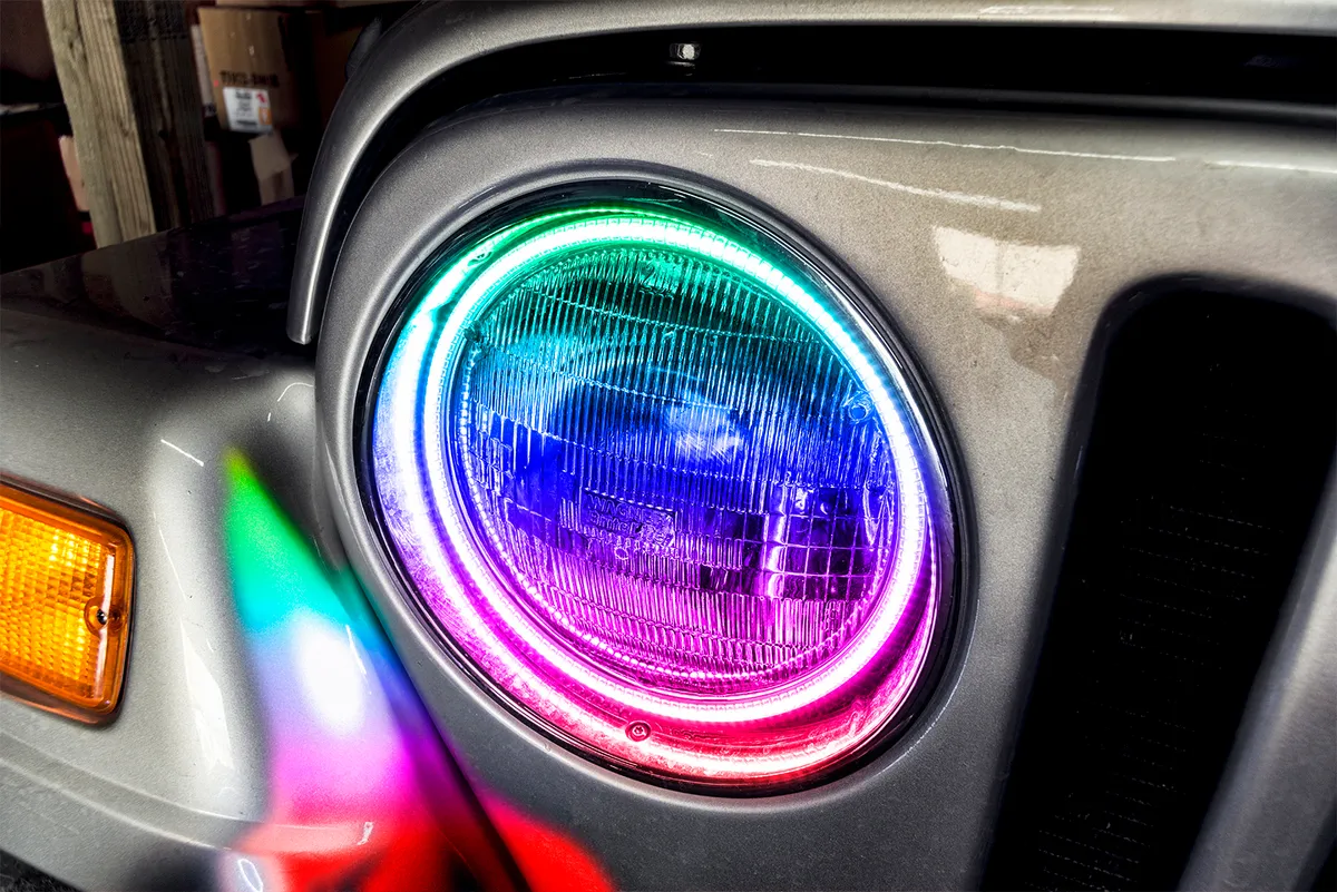 1997-2006 Jeep Wrangler TJ ORACLE LED Headlight Halo Kit- Waterproof Surface Mount product image