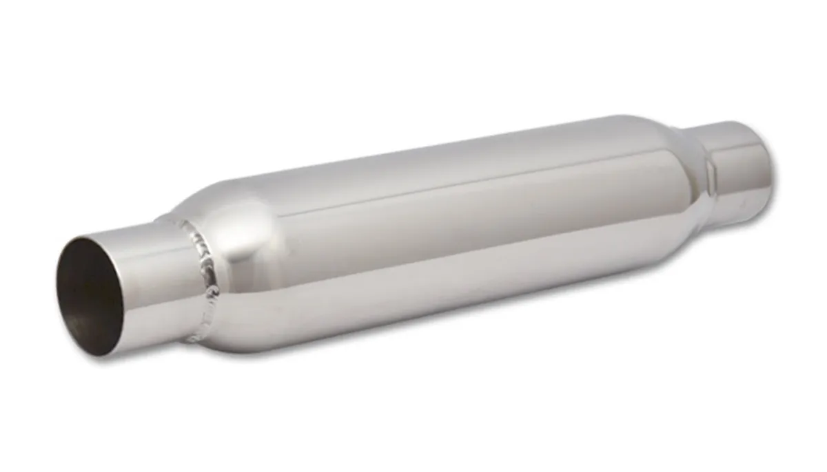 Bottle Style Resonator; 2.25 in. Inlet/Outlet ID; 3.5 in. Body OD; 18 in. Overall L; 14 in. Body L; product image