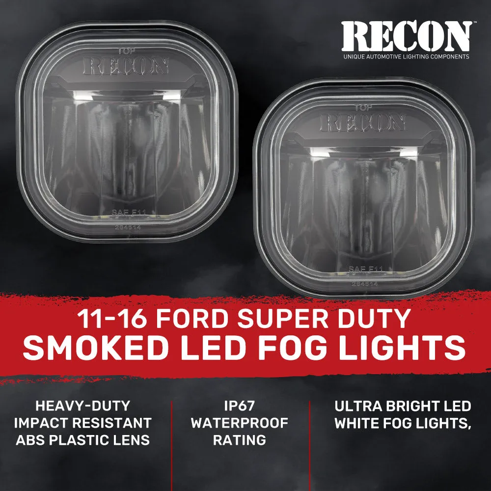 Ford Superduty 11-16 LED Fog Lights 2-Piece Set Replaces Both OEM Ford Superduty F-250350450550 Fog Lights - Smoked product image