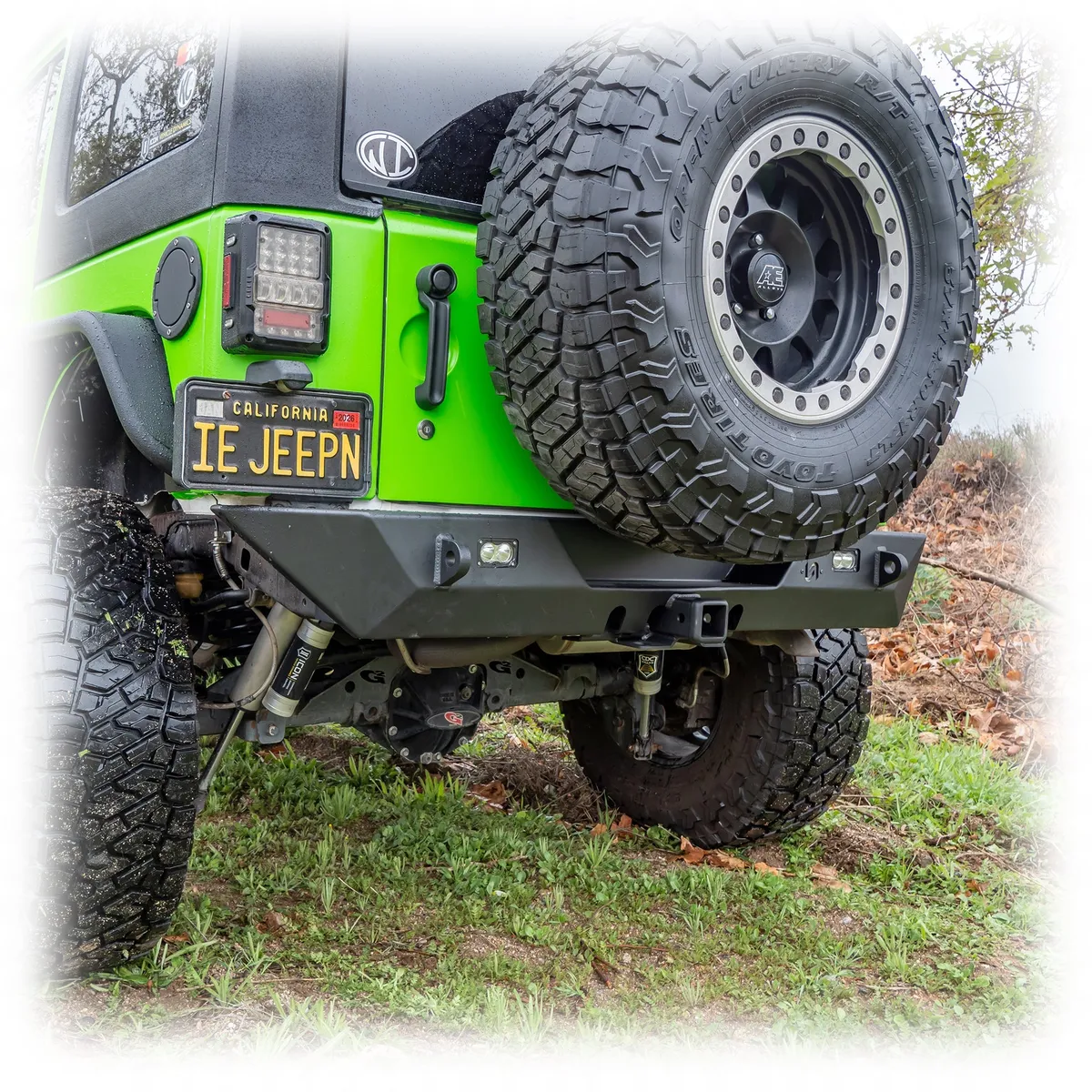 Jeep JK Rear Bumper with LED Pod Lights & Hitch Receiver | 2007–2018 product image