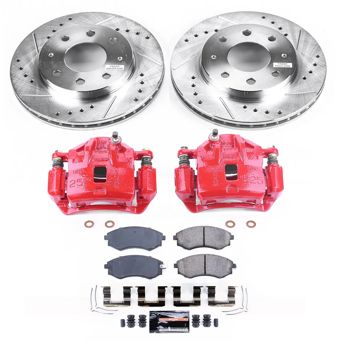 Z23 Evolution Sport Upgrade Kit: Drilled/Slotted Rotors; Carbon-Fiber Ceramic Pads; Powder Coated Calipers product image
