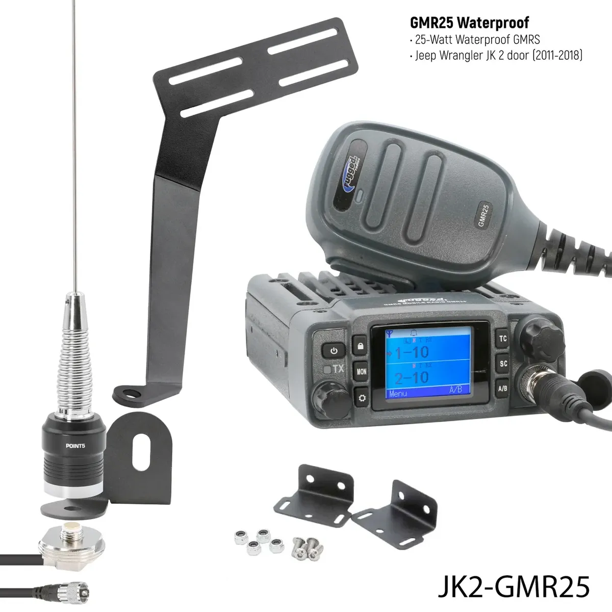 0718 JK 2dr/Jku 4dr/Tj/Lj Jeep Wrangler & Rubicon Twoway Gmrs Mobile Radio Kit product image