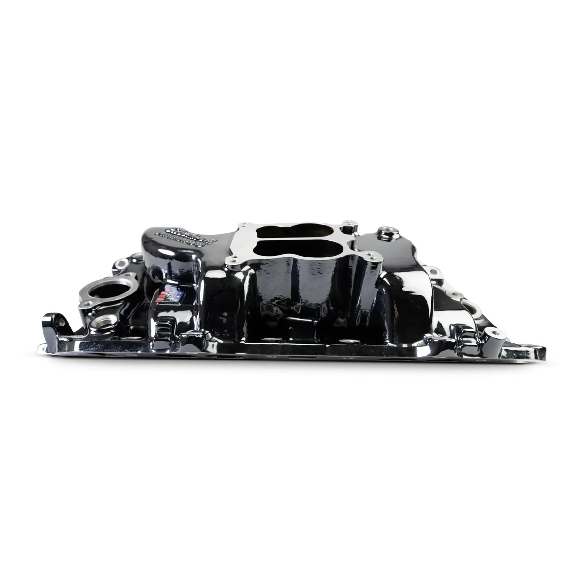 Edelbrock 2161-BP Performer 2-O Manifold for 1965-90 B/B Chevy Oval Port Heads, Black Plasma product image