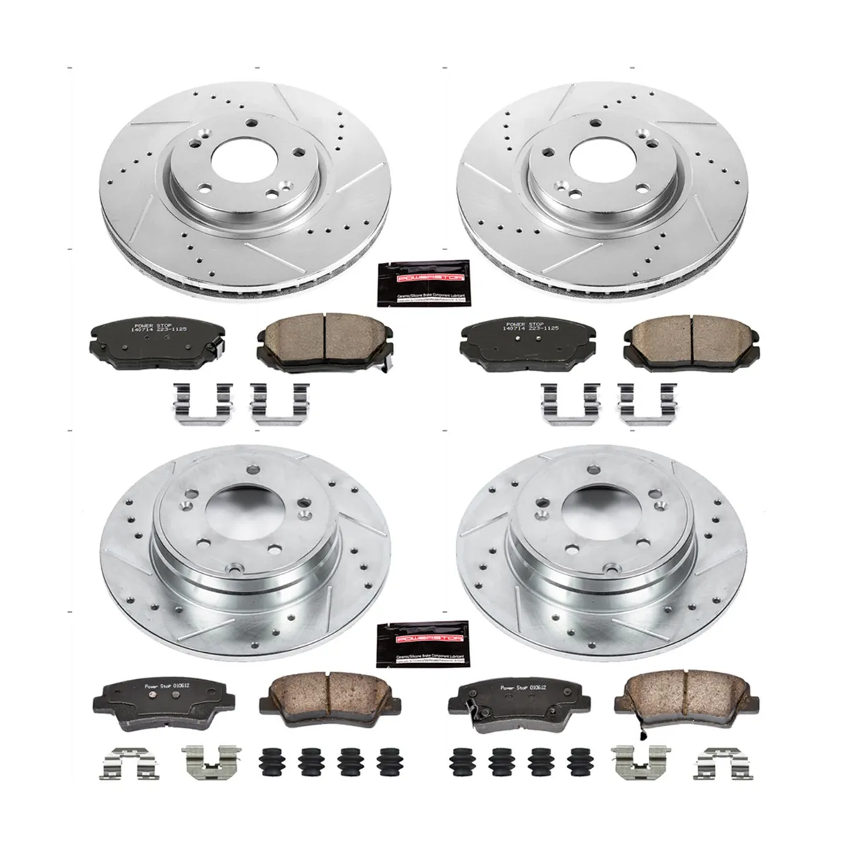 Z23 Evolution Sport Upgrade Kit: Drilled/Slotted Rotors; Carbon-Fiber Ceramic Pads W/Hardware product image