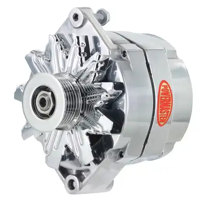 Power Master Alternator; 12si; 150 Amp; 100 Idle; 6 Groove Pulley; Polished;