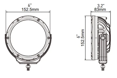 Go Rhino 750700623DRS Bright Series - Two Round 6 LED Driving Light Kit W/Daytime RunningLight product image