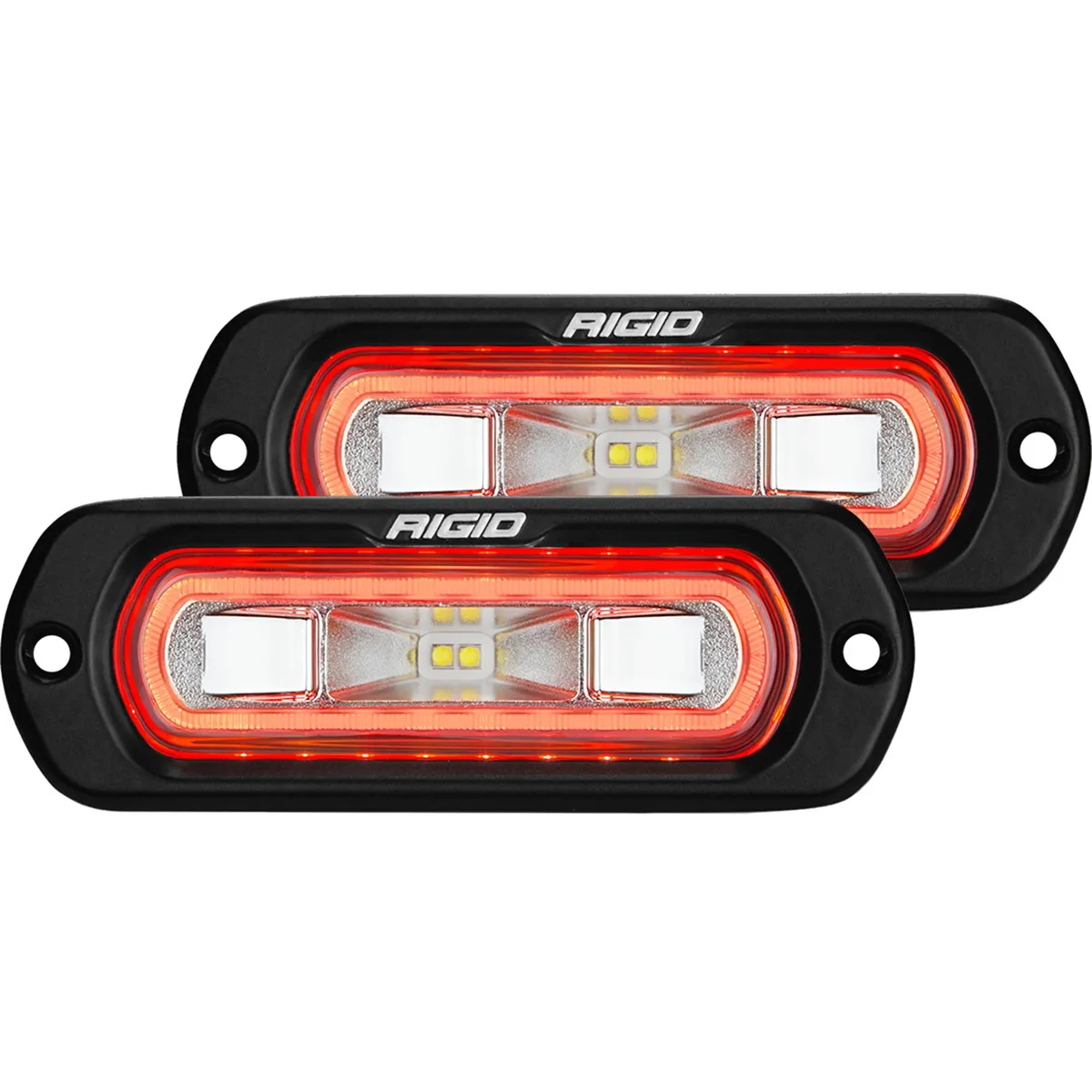 SR-L Series Off-Road Spreader Pod 3 Wire Flush Mount With Red Halo Pair RIGID Industries product image