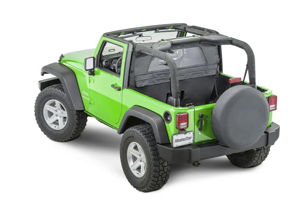 Jeep JK Zip Down WindStopper For 07- 18 Wrangler JK 2 Door Black Diamond MasterTop product image