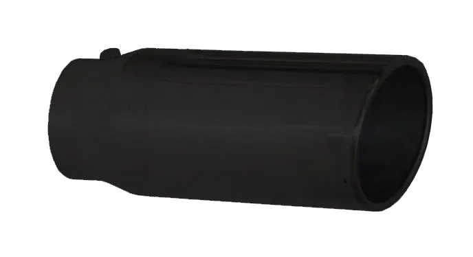 Pypes Performance exhaust Exhaust Tail Pipe Tip 4 in ID x 8 in OD x 18 in L Rolled 8 in Tip Bolt On Hardware Not Incl Black Finish 304 Stainless Steel Pypes Exhaust