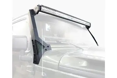Go Rhino 0718 Wrangler JK Black Xe Series Windshield LED Light Bar Mount Bracket