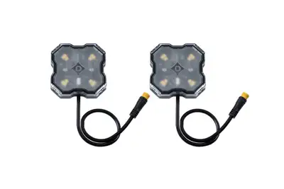 Diode Dynamics Diode Dynamics - Stage Series Single-Color LED Rock Light, Amber M8 (2-pack)