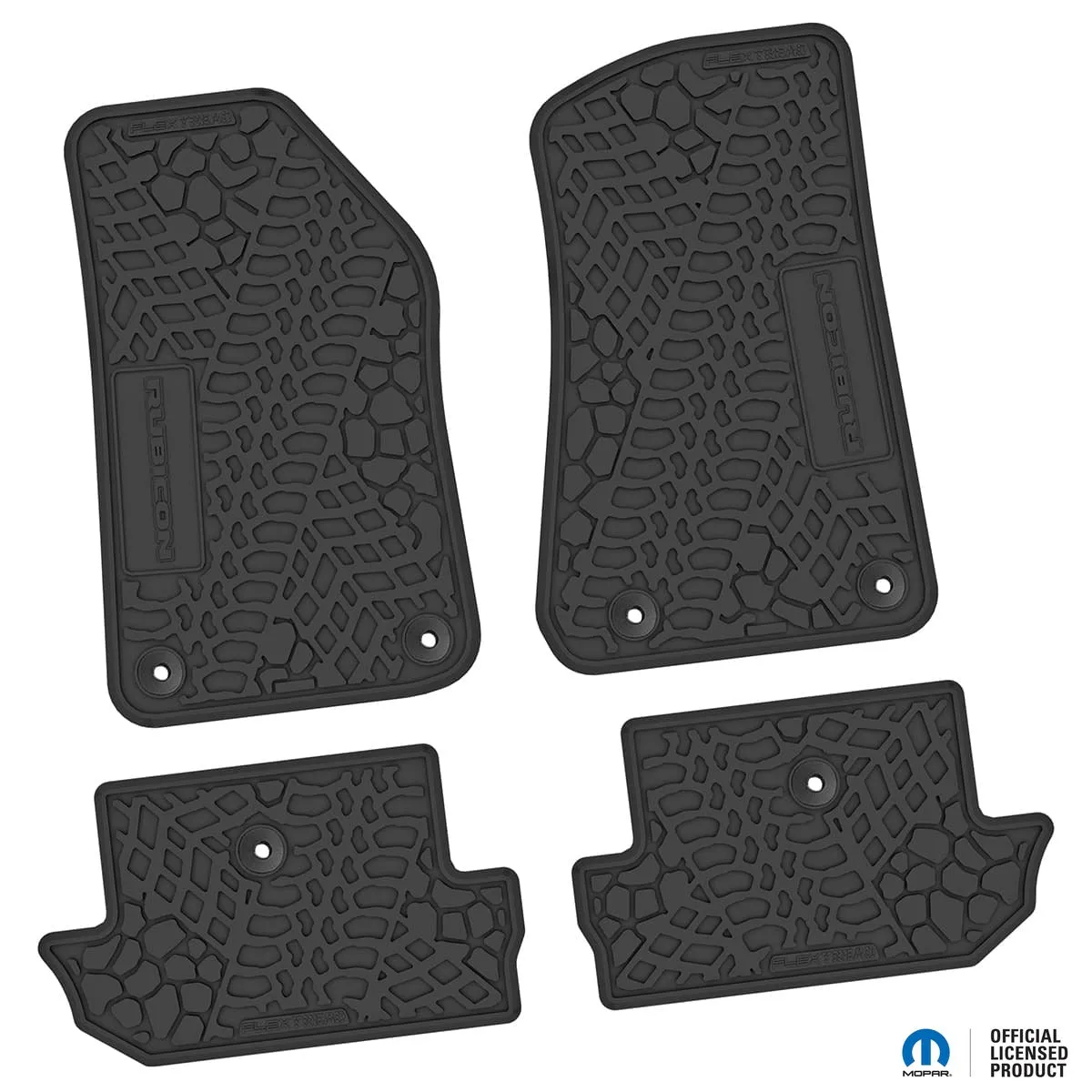 18-24 Jeep JL 2 Dr Front and RearTire Tread/Scorched Earth Scene w/ Rubicon Insert - Black w/ Light Blue Insert product image