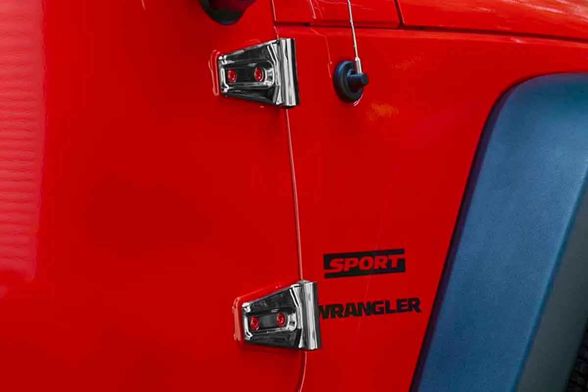 Jeep JK Door Hinge Overlays 8 Pieces 4 Door 07-18 Wrangler JK Polished Silver Kentrol product image
