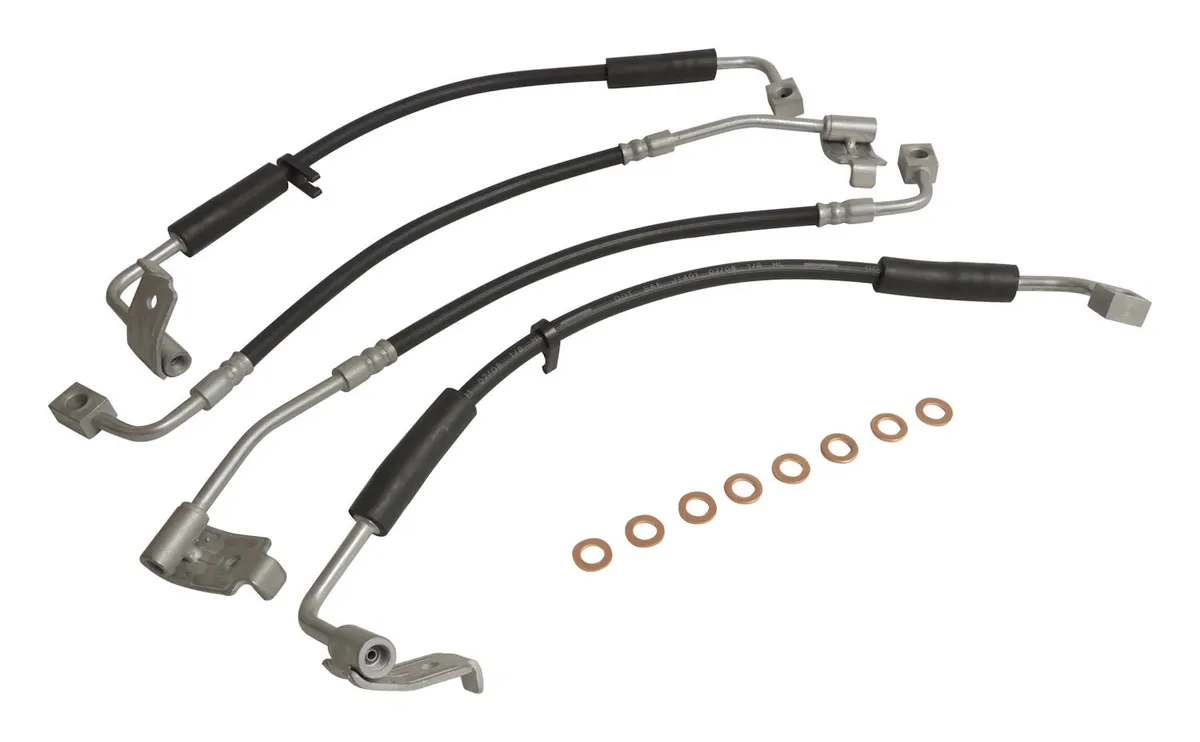 Blacksilvercopper Brake Hose Kit Includes Left And Right Front And Rear Brake Hoses And 8 Brake Hose Washers product image