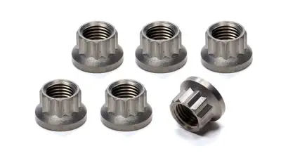 King Racing Products Torque Tube Nut Set 12pt Titanium 6pk