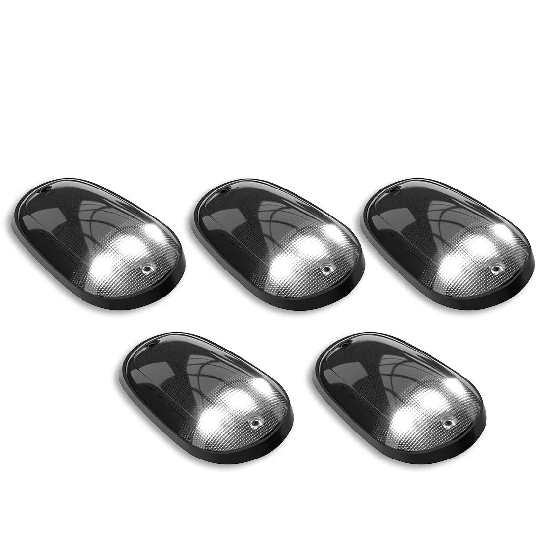 Dodge 03-19 Heavy-Duty 2500 and 3500 5-Piece Set Clear Cab Roof Light Kit with White and Amber Strobe LEDs and White o product image