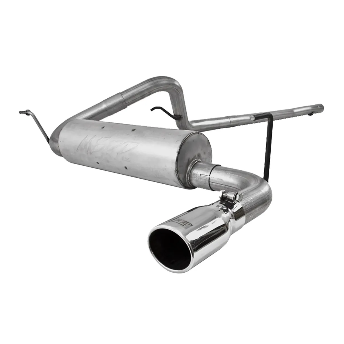 Armor Lite Cat Back Exhaust System; 2.5 in.; Incl. Ext. Pipe/Over Axle Pipe/Muffler/Tailpipe/Hardware/3.75 in. OD Tip; Single Rear Exit; Aluminized; product image