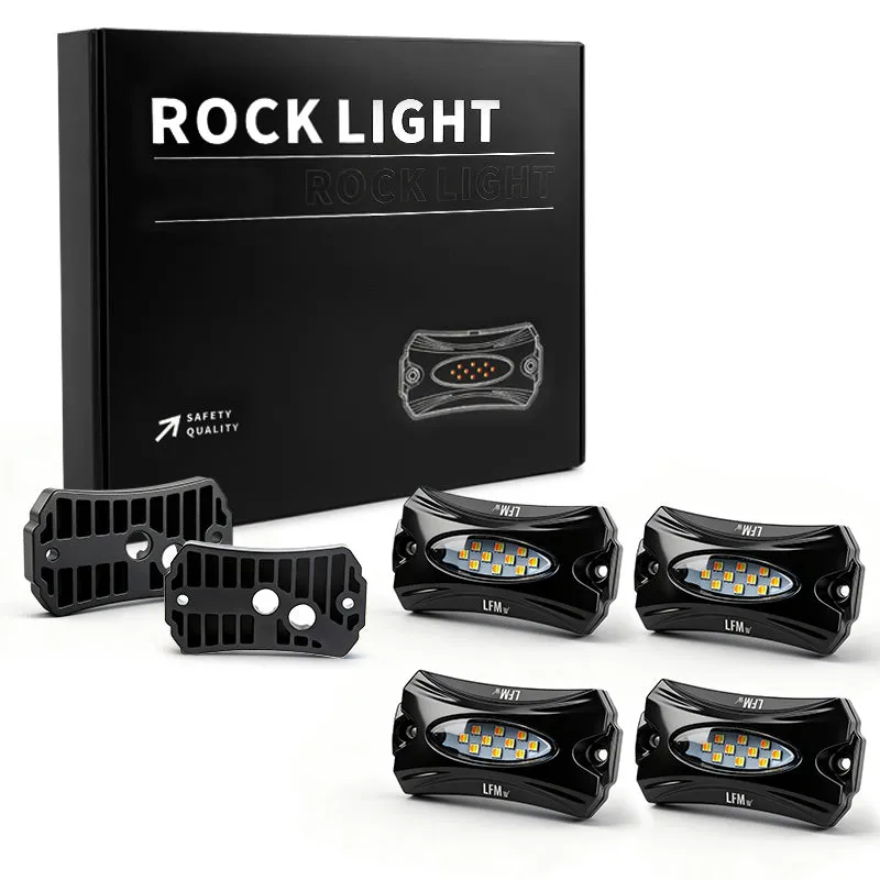 High-Bright Waterproof LED Rock Lights Kit White & Amber Switchback product image