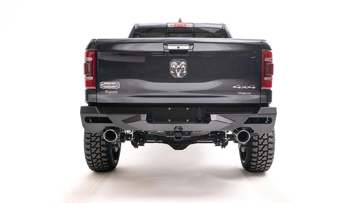 Vengeance Rear Bumper; 2 Stage Black Powder Coated; w/Sensors; product image