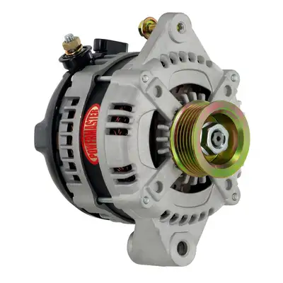 Power Master Alternator; GM; 175 Amp; 1 Wire Hair Pin Style; 6.61 In. Straight Mount; 10DN; 10si; 12si; 6Groove; CS130-175Top/145 Idle; Natural;
