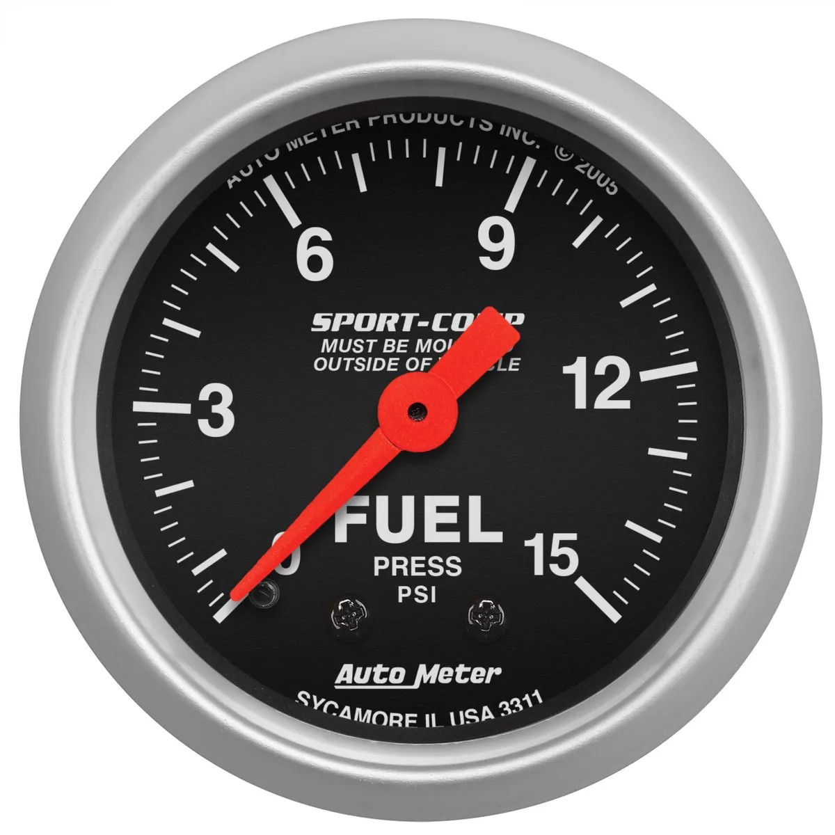 Gauge, Fuel Pressure, 2 1/16", 15psi, Mechanical, Sport-Comp product image