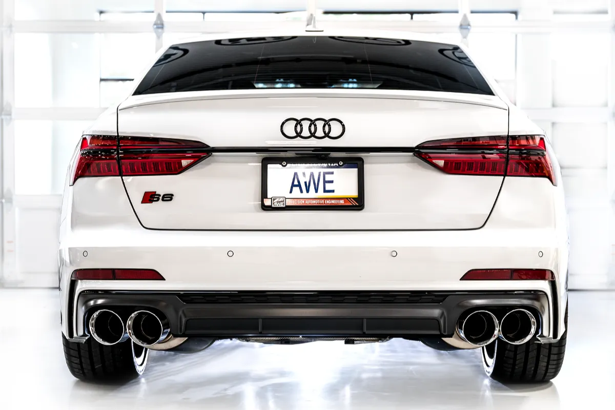 AWE Track Edition Exhaust for Audi C8 S6/S7 - Diamond Black Tips product image