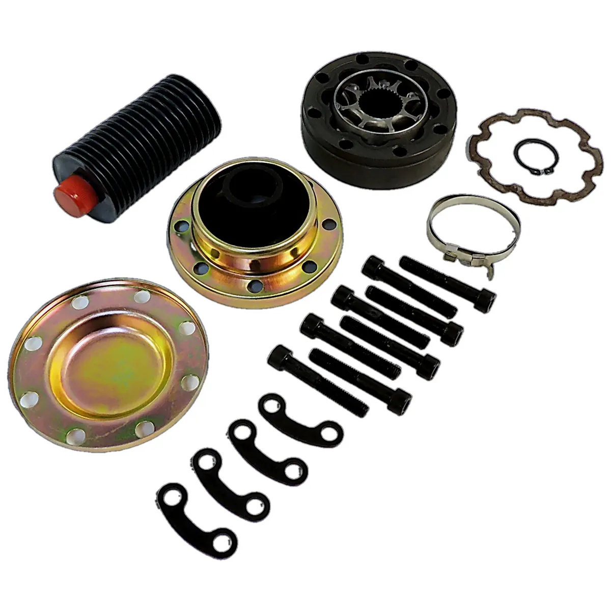 CV Joint Repair Kit; Rear; Incl. CV Assembly/End Caps/Gasket/Clamps/Bolts/Snap Ring/Grease; product image