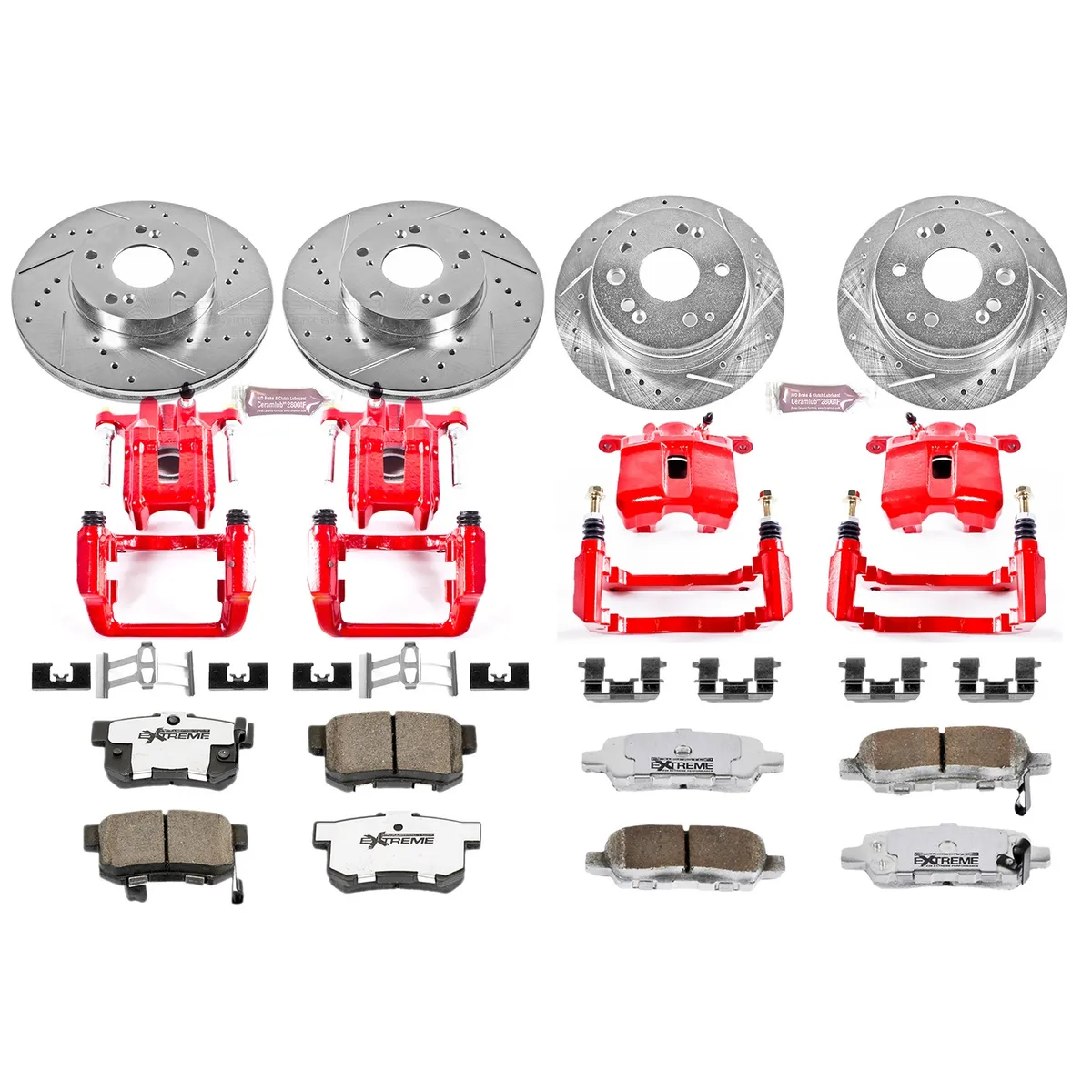 Z26 Street Warrior Upgrade Kit: Drilled/Slotted Rotors; Carbon-Fiber Ceramic Pads; Powder Coated Calipers product image