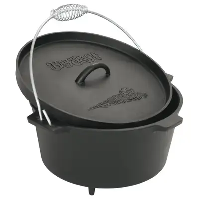 Bayou Classic 8qt Camp Dutch Oven With Feet And Stainless Handle
