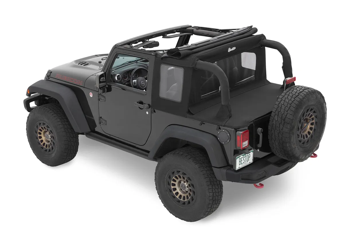 Jeep Wrangler Halftop Soft Tops For Jeep 2007-2018 Wrangler JK 2 Door Black Premium Twill Bestop product image
