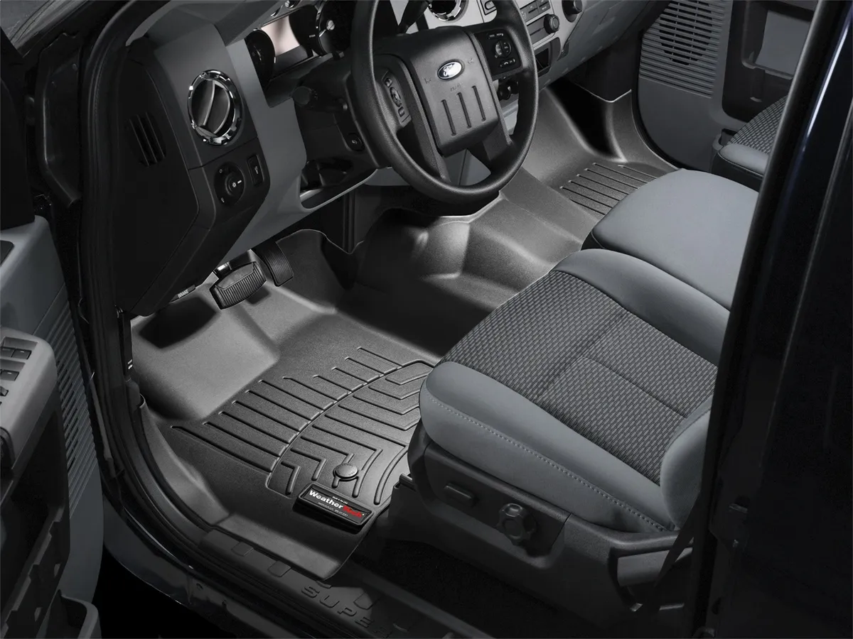 2011 + Ford F250/F350/F450/F550 Black Front FloorLiner Over the hump SuperCab & SuperCrew does not fit vehicles with floor-mounted shifters product image