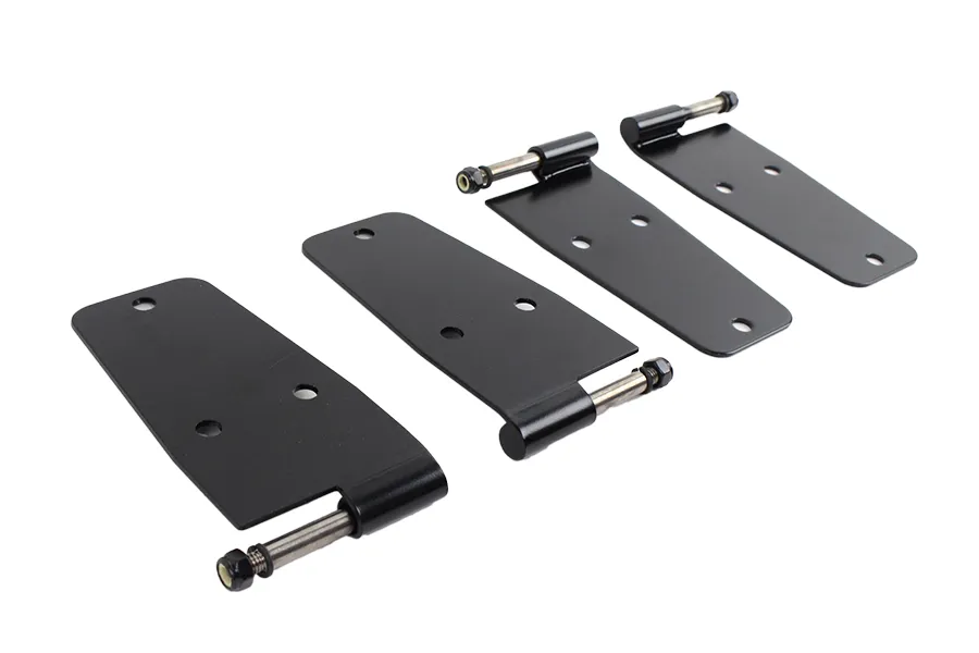 Jeep CJ/YJ Hardtop Door Hinge Set Without Mirror Holes 4 Pieces 76-93 CJ and Wrangler YJ Powdercoat Black Kentrol product image