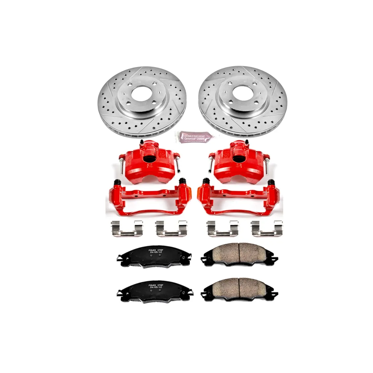Z23 Evolution Sport Upgrade Kit: Drilled/Slotted Rotors; Carbon-Fiber Ceramic Pads; Powder Coated Calipers product image