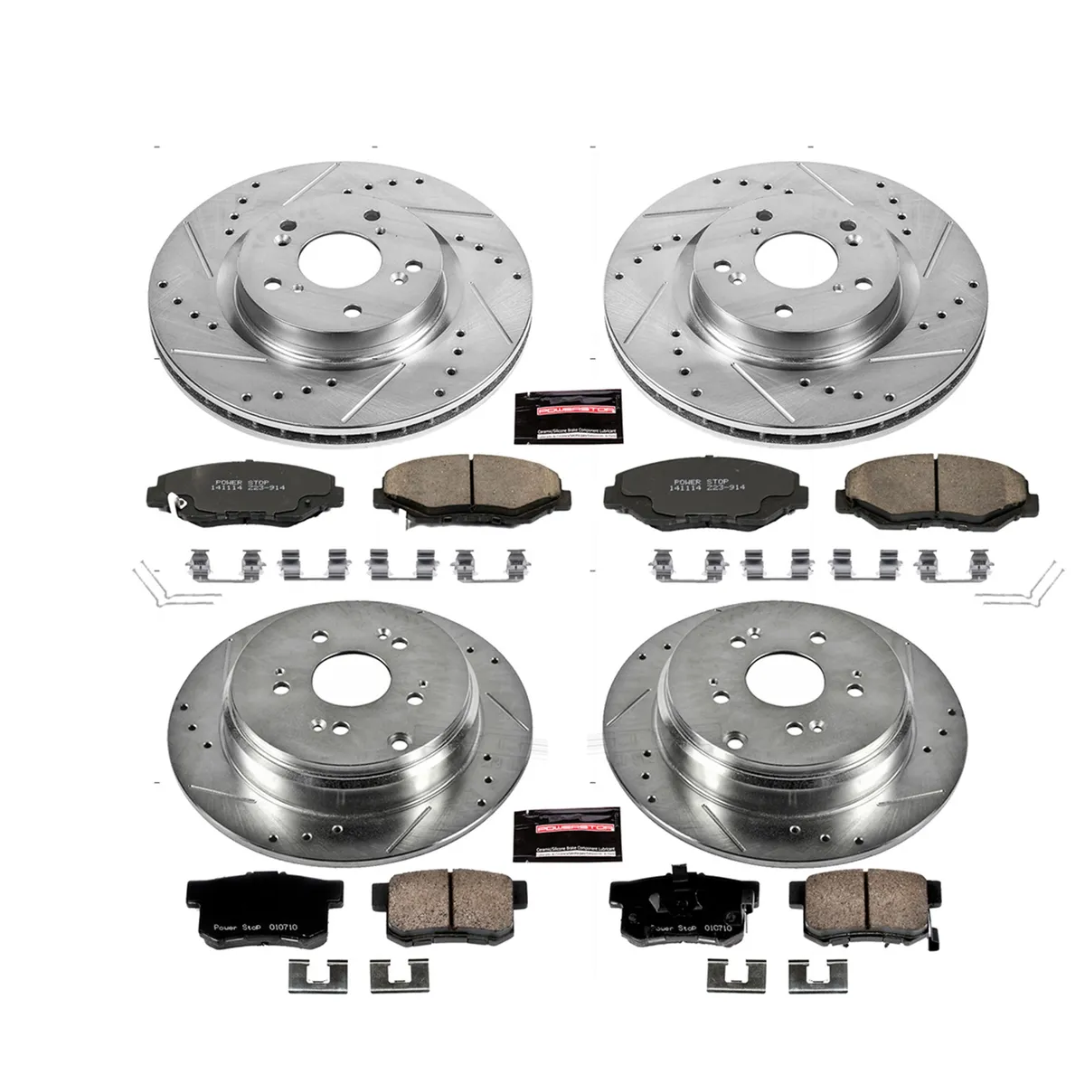 Z23 Evolution Sport Upgrade Kit: Drilled/Slotted Rotors; Carbon-Fiber Ceramic Pads W/Hardware product image