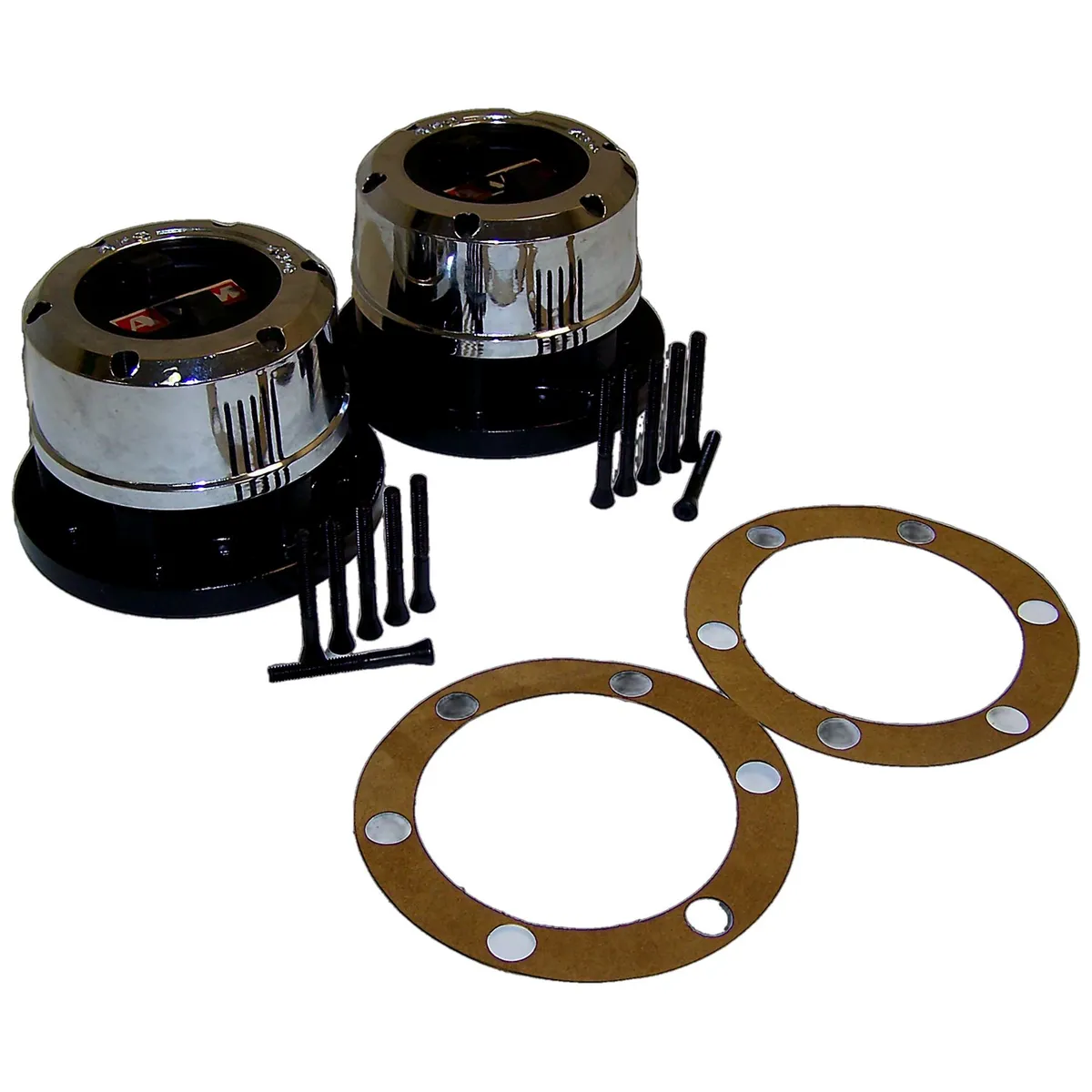 1972-1975 CJ-6;1972-1981 CJ-5;1976-1981 CJ-7;1981-1981 CJ-8;w/ 6-Bolt Flange Mounting; Manual Locking Hub Set for Standard 27-Spline Axle Shafts product image