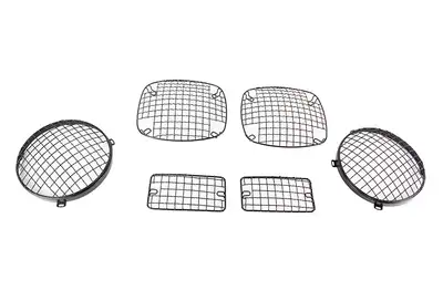 Kentrol Jeep TJ Wire Mesh Guard Set 6 Pieces 97-06 Wrangler TJ Powdercoat Black Kentrol