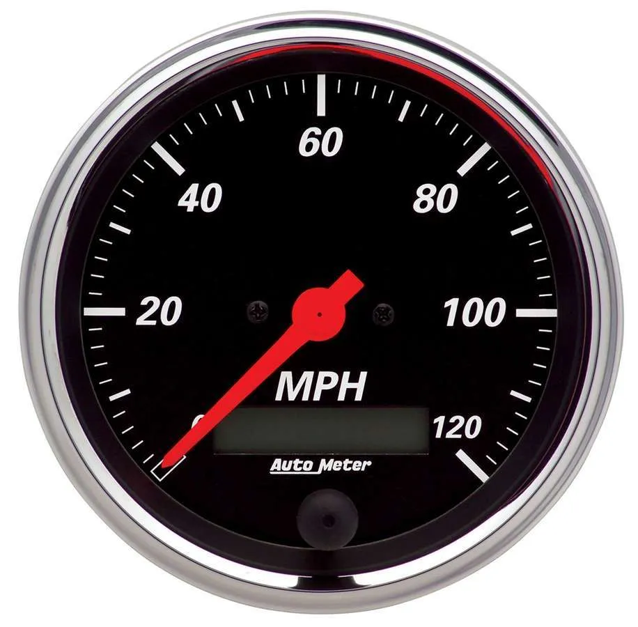 AutoMeter Gauge, Speedometer, 3 3/8", 120mph, Elec. Prog. w/ LCD Odo, Designer Black