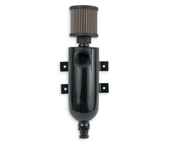 Earl's Black w/ Billet Filter, Drain Valve, -12 AN O-Ring Port (Inlet) & Mounting Brackets. 1/8" NPT on Drain Valve for Optional Remote Outlet Hose product image