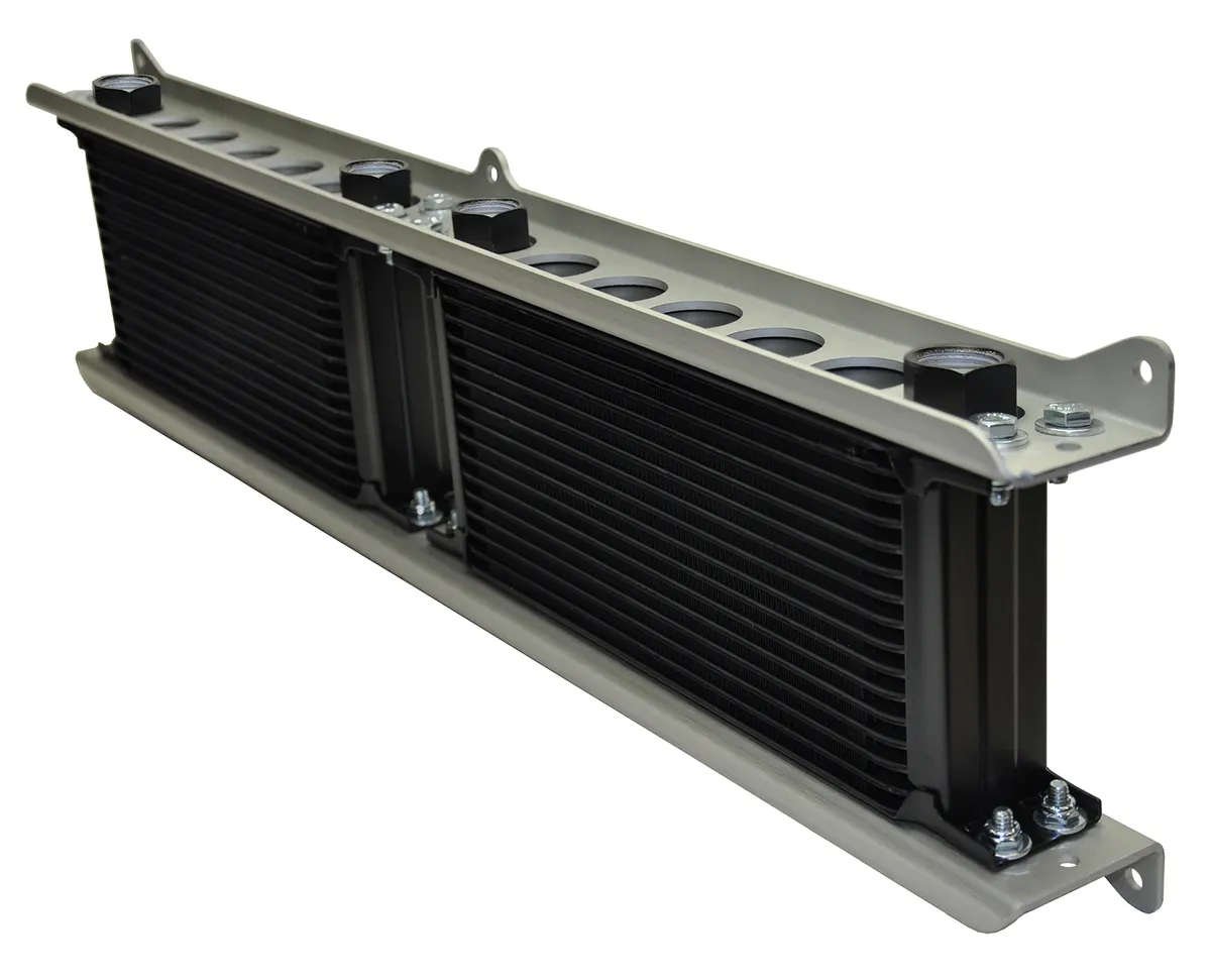 Derale 50022 Dual Stacked Plate Brushed Aluminum Brackets With Mounting Hardware product image