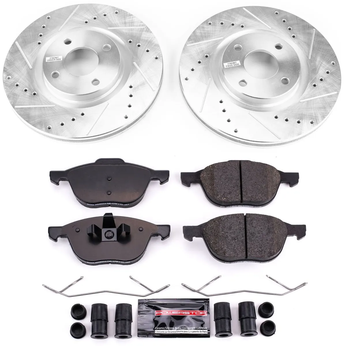 Z23 Evolution Sport Upgrade Kit: Drilled/Slotted Rotors; Carbon-Fiber Ceramic Pads W/Hardware product image