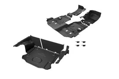 Armorlite 11-18 Jeep Wrangler JKU 4DR full vehicle kit (front and rear flooring, cargo mat, wheelhouse covers (l/r), seatback covers) mesa smoke