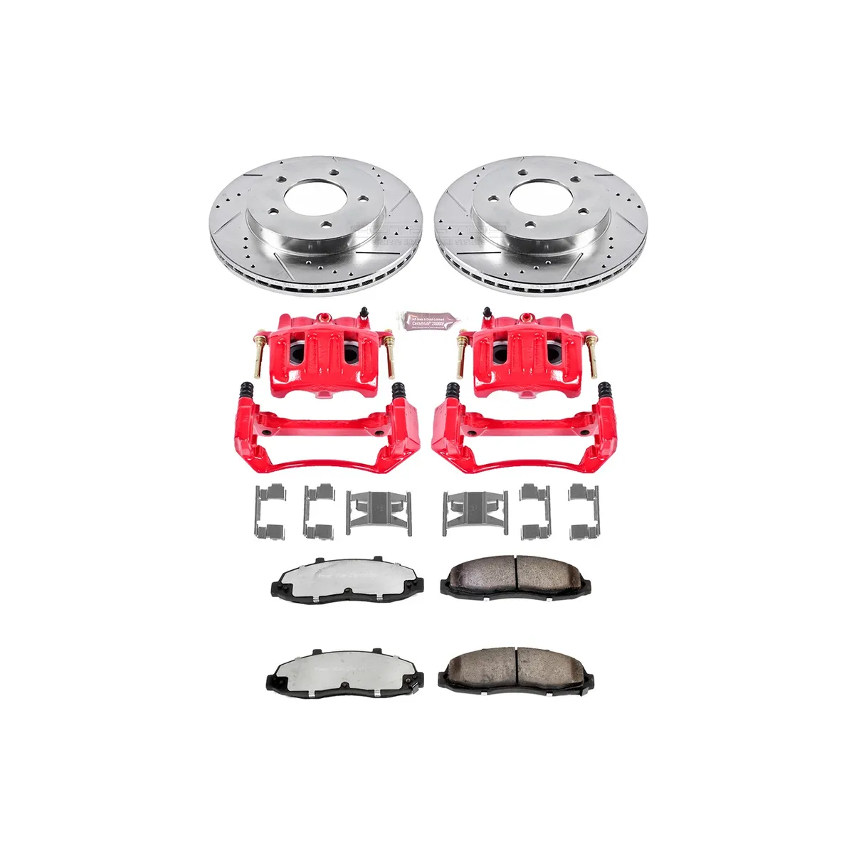 Z36 Truck/Tow Upgrade Kit: Drilled/Slotted Rotors; Carbon-Fiber Ceramic Pads; Powder Coated Calipers product image